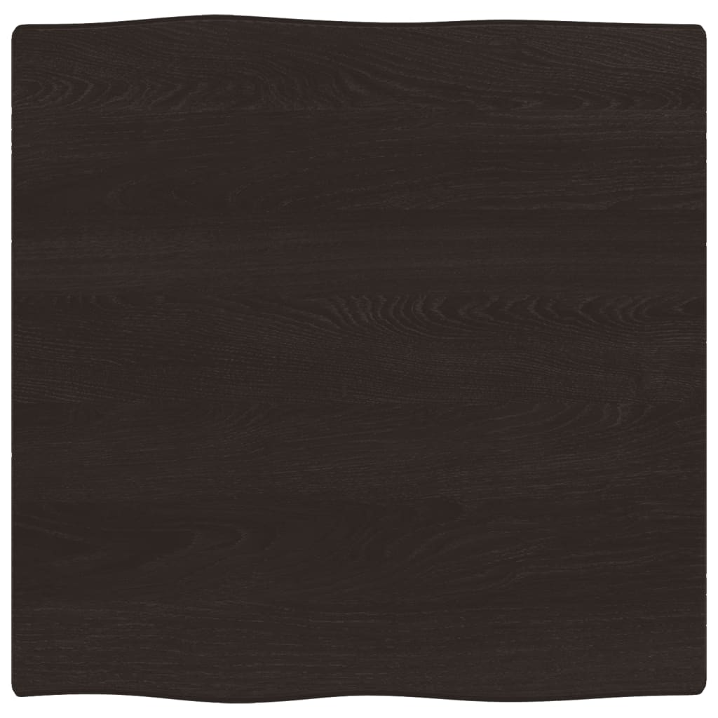 Table top, 60x60x2 cm, gray, organic contour treated oak wood