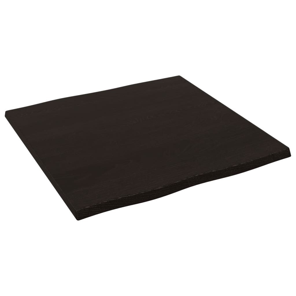 Table top, 60x60x2 cm, gray, organic contour treated oak wood