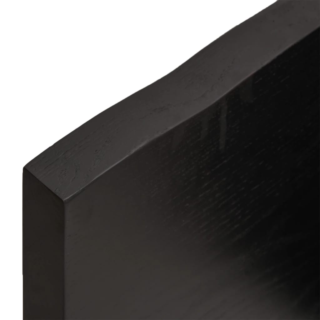 Table top, 100x40x4 cm, gray, organic contour treated oak wood