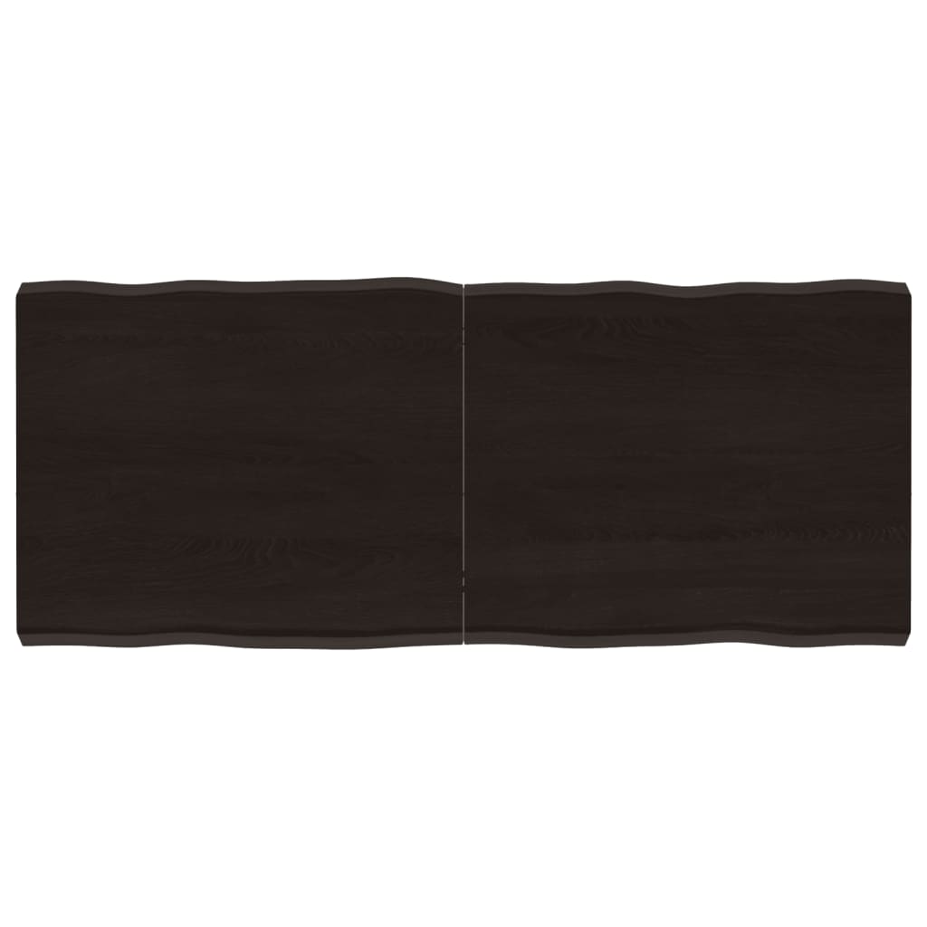 Blat masă, 120x50x6 cm, gri, lemn stejar tratat contur organic