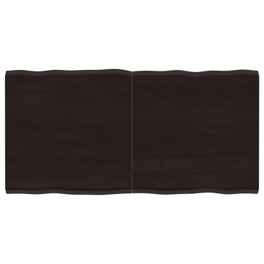 Blat masă, 120x60x4 cm, gri, lemn stejar tratat contur organic