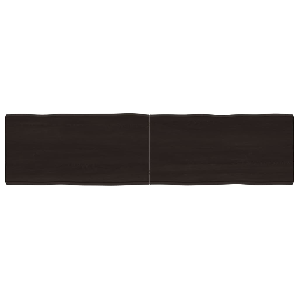 Blat masă, 160x40x(2-6) cm, maro, lemn tratat contur organic