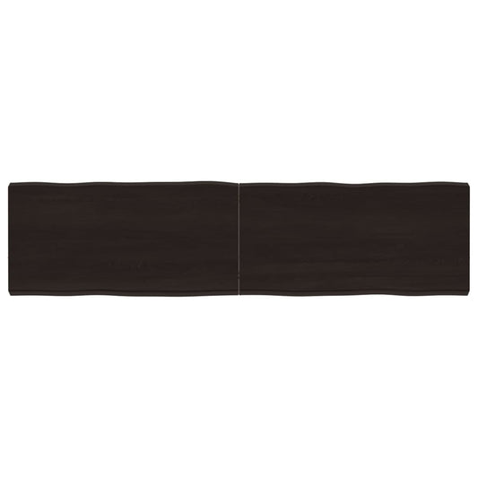 Blat masă, 160x40x(2-6) cm, maro, lemn tratat contur organic
