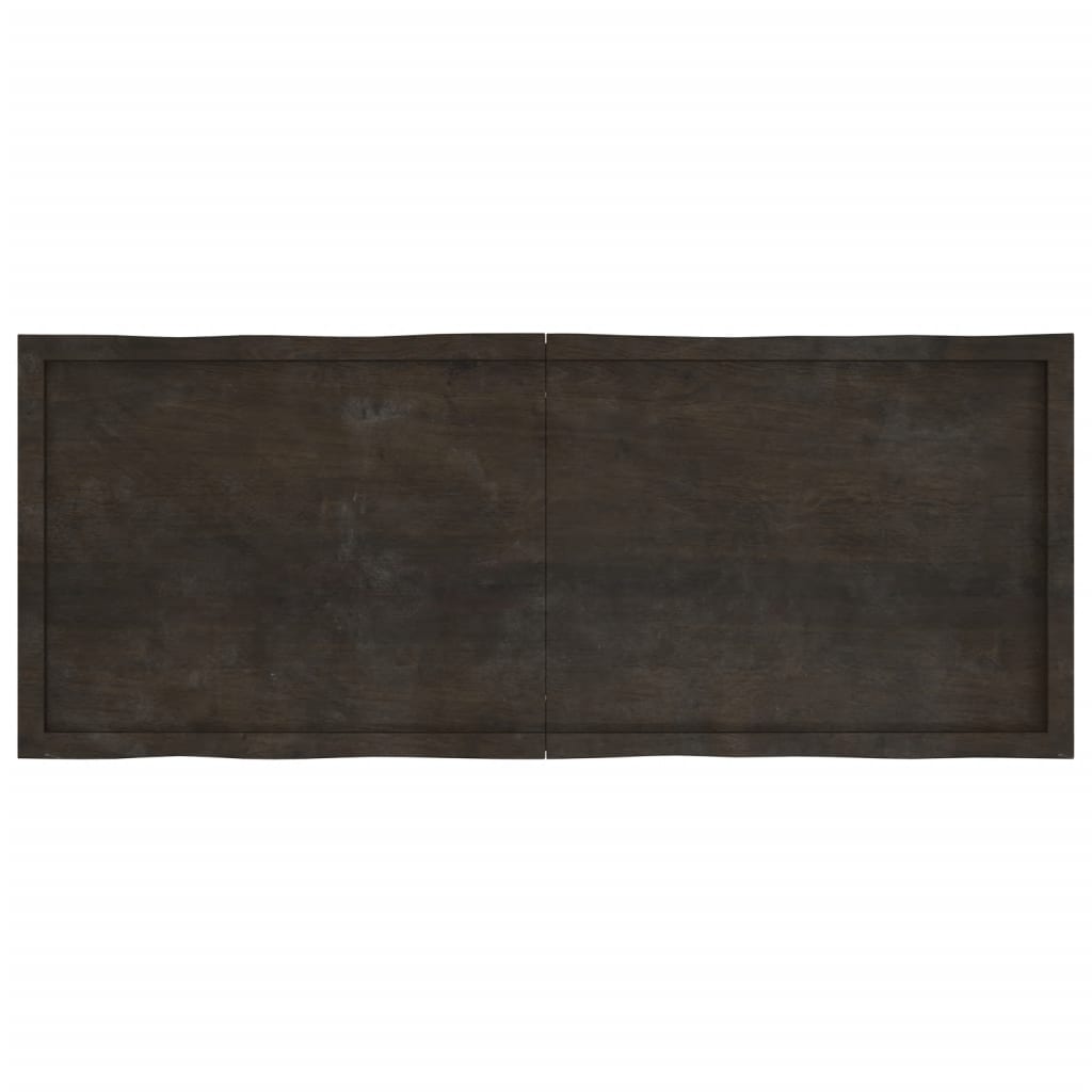 Blat masă, 160x60x4 cm, gri, lemn stejar tratat contur organic