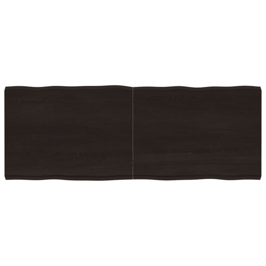 Blat masă, 160x60x6 cm, gri, lemn stejar tratat contur organic