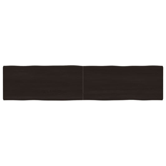 Table top, 180x40x4 cm, gray, organic contour treated oak wood