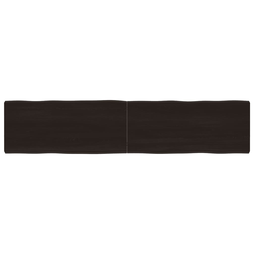 Blat masă, 180x40x(2-6) cm, maro, lemn tratat contur organic