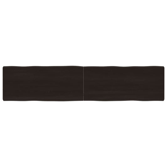 Table top, 180x40x6 cm, gray, organic contour treated oak wood