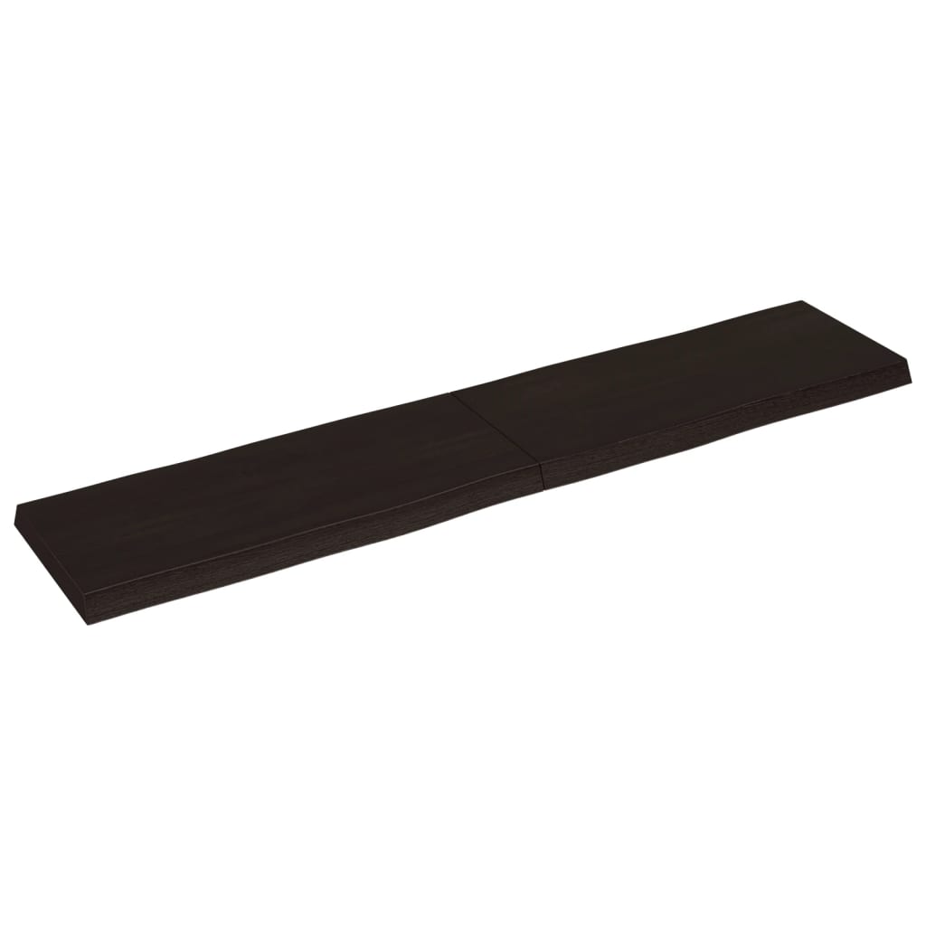 Blat masă, 180x40x(2-6) cm, maro, lemn tratat contur organic