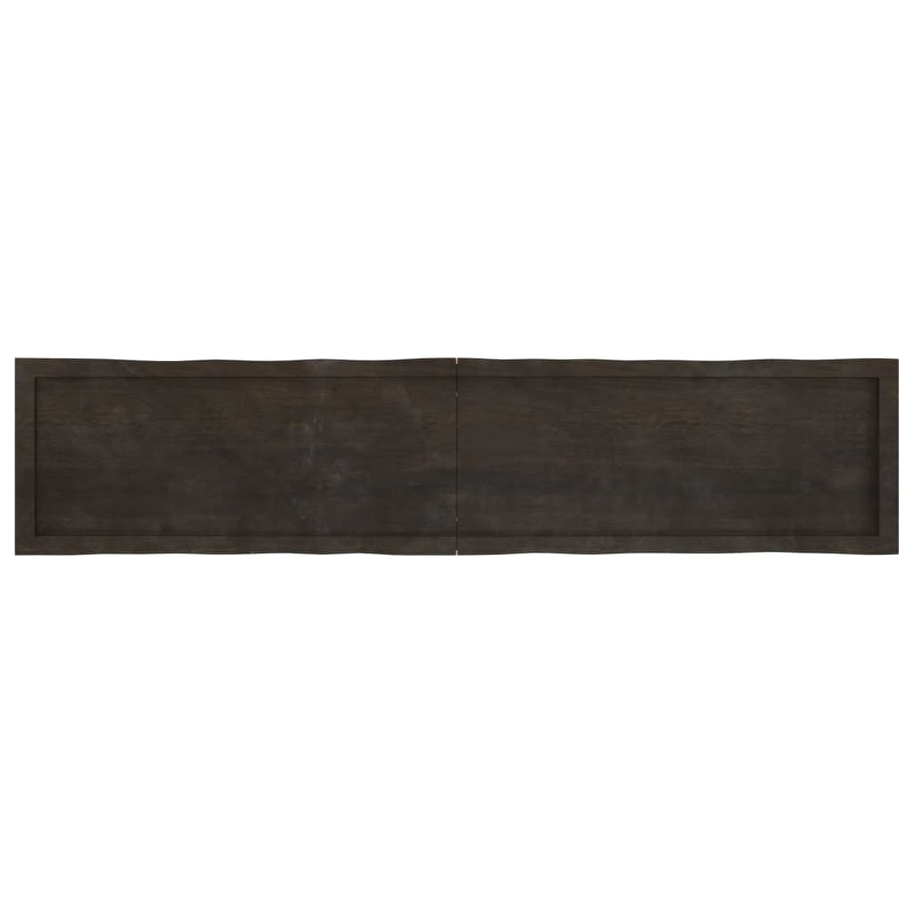 Blat masă, 180x40x(2-6) cm, maro, lemn tratat contur organic