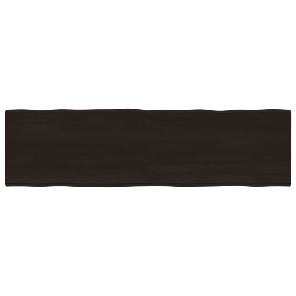 Blat masă, 180x50x(2-4) cm, maro, lemn tratat contur organic
