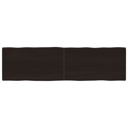 Table top, 180x50x4 cm, gray, organic contour treated oak wood