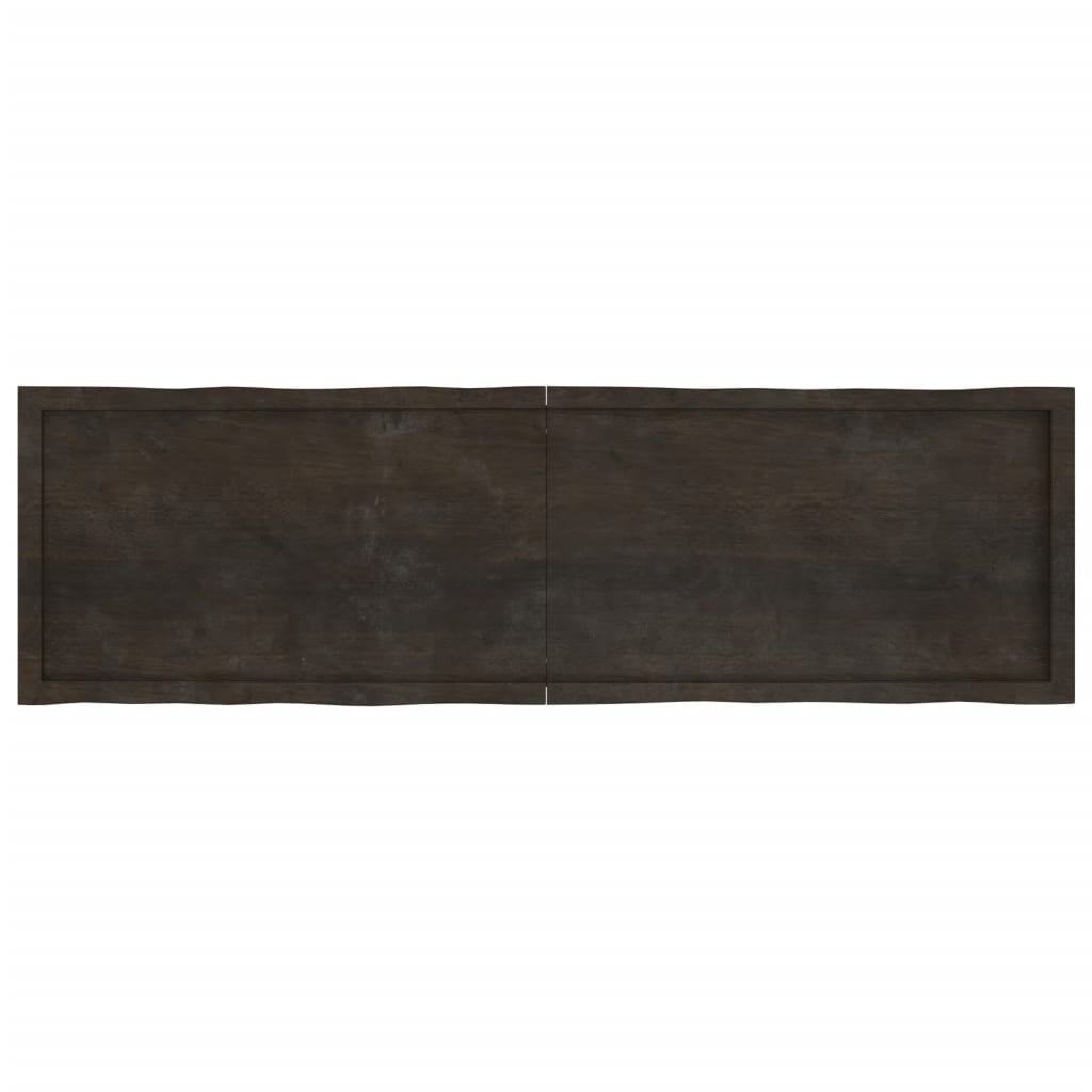 Blat masă, 180x50x(2-4) cm, maro, lemn tratat contur organic