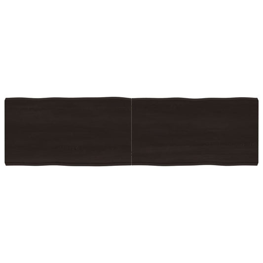 Blat masă, 180x50x6 cm, gri, lemn stejar tratat contur organic