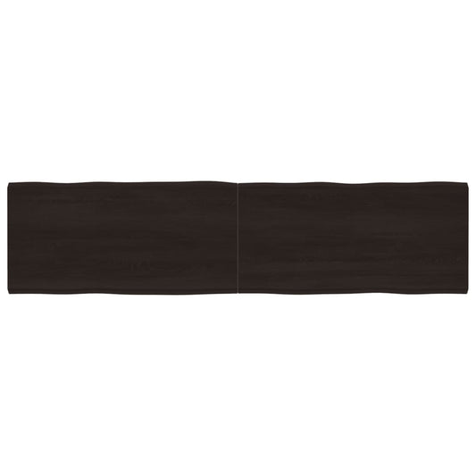 Table top, 200x50x6 cm, gray, organic contour treated oak wood