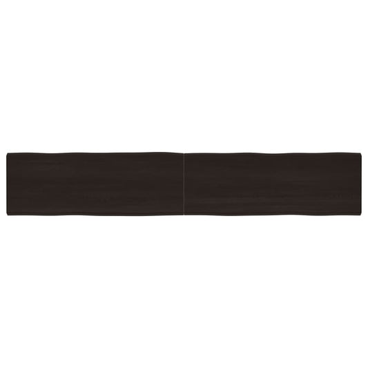 Table top, 220x40x4 cm, gray, organic contour treated oak wood