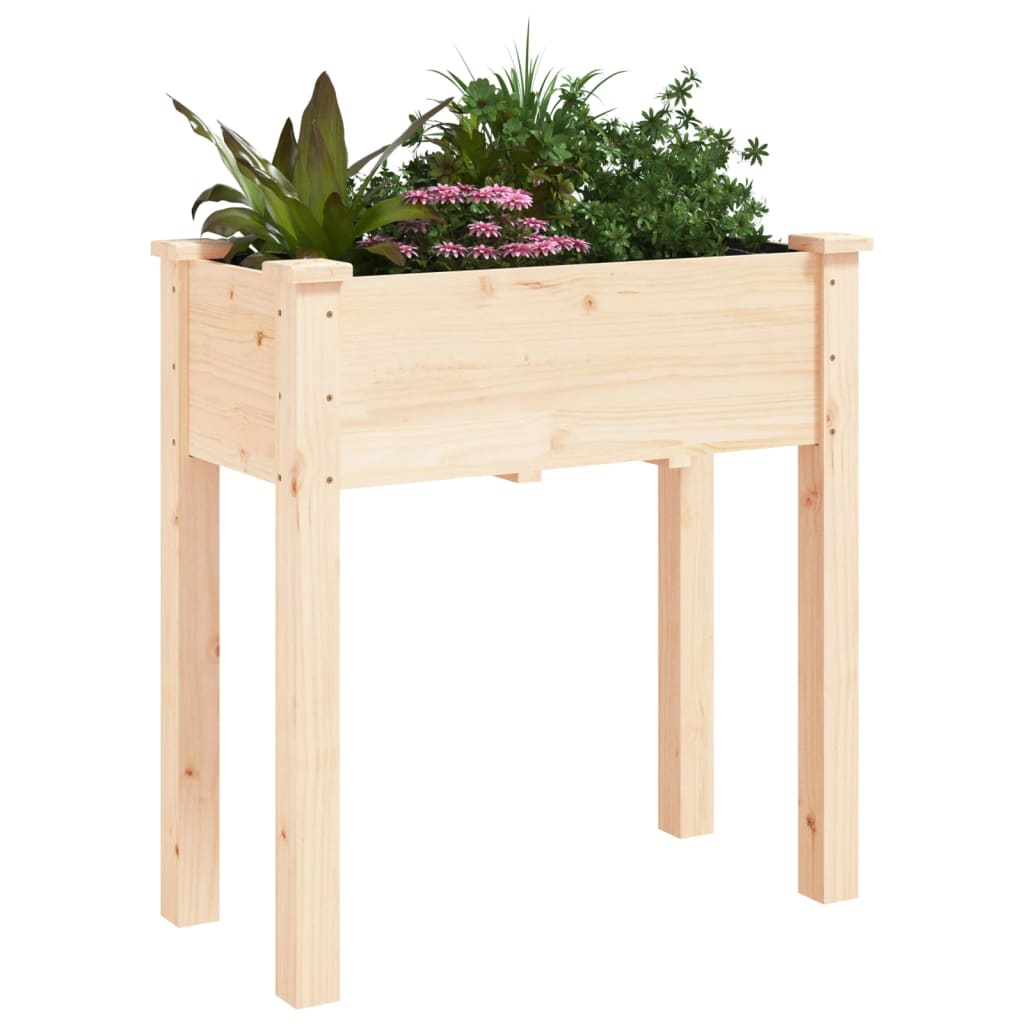 Jardinieră cu căptușeală, 71x37x76 cm, lemn masiv de brad