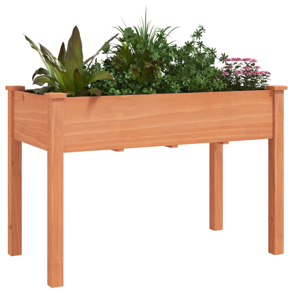 Jardinieră cu căptușeală, maro, 118x59x76 cm, lemn masiv brad