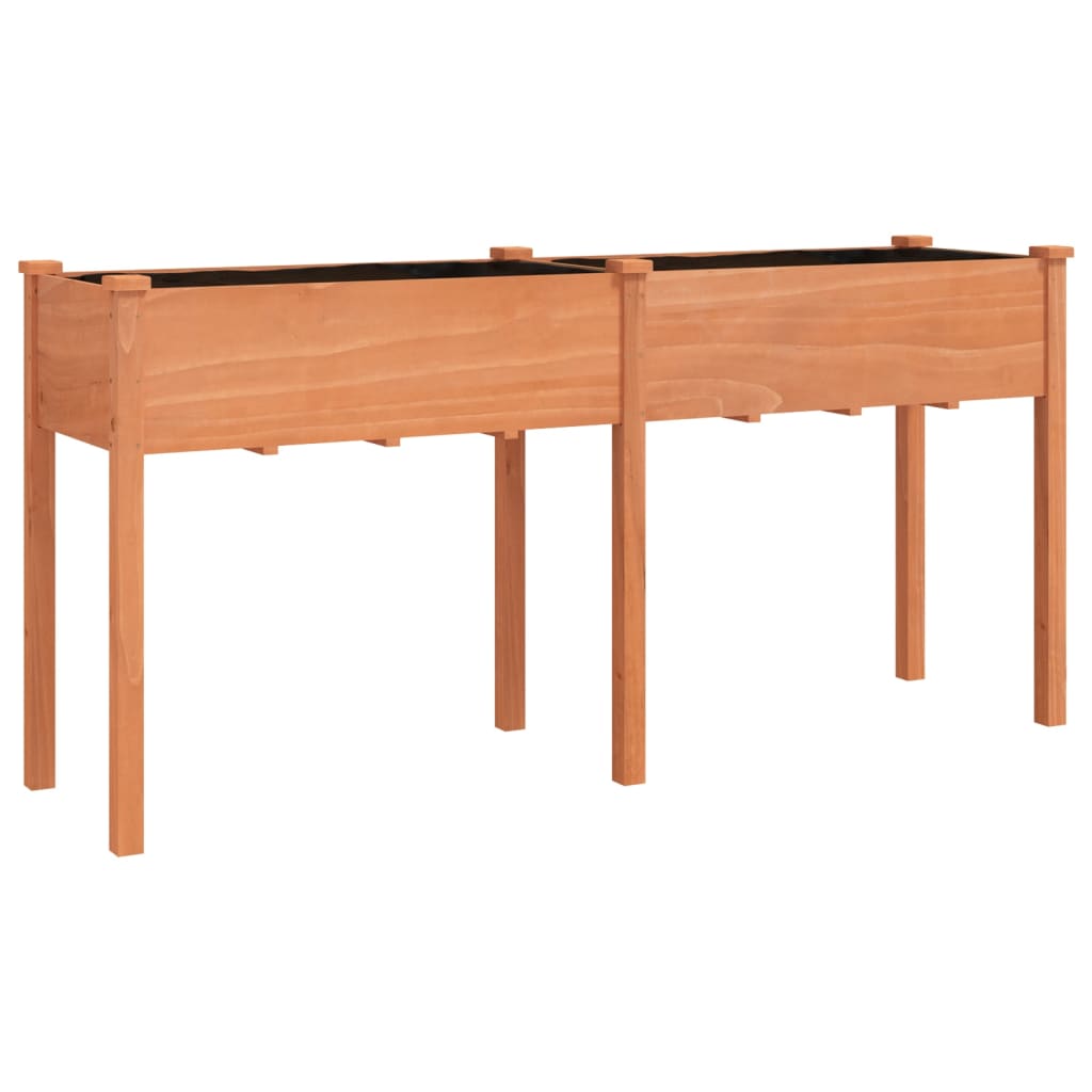 Jardinieră cu căptușeală, maro, 161x45x76 cm, lemn masiv brad