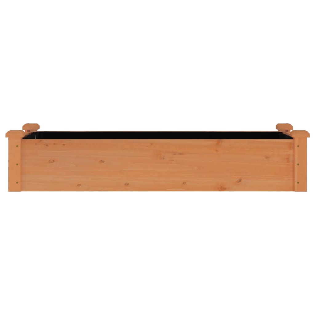 Strat grădină înălțat cu căptușeală maro 120x45x25 cm lemn brad