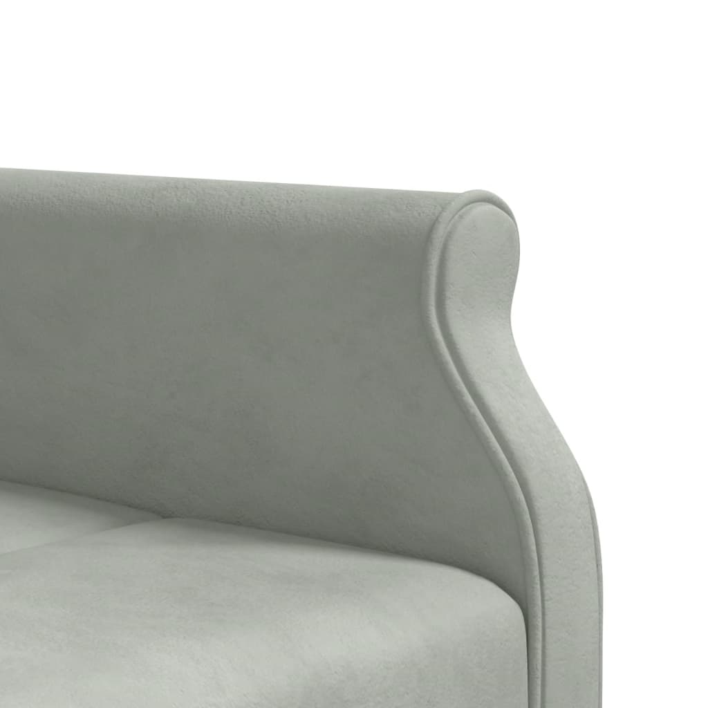 Canapea extensibilă în formă de L gri 271x140x70 cm catifea