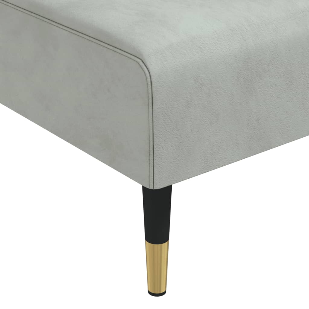 Canapea extensibilă în formă de L gri 271x140x70 cm catifea