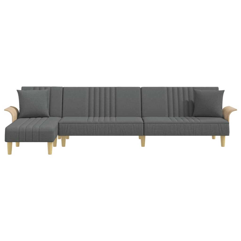 Canapea extensibilă în formă de L gri 279x140x70 cm textil