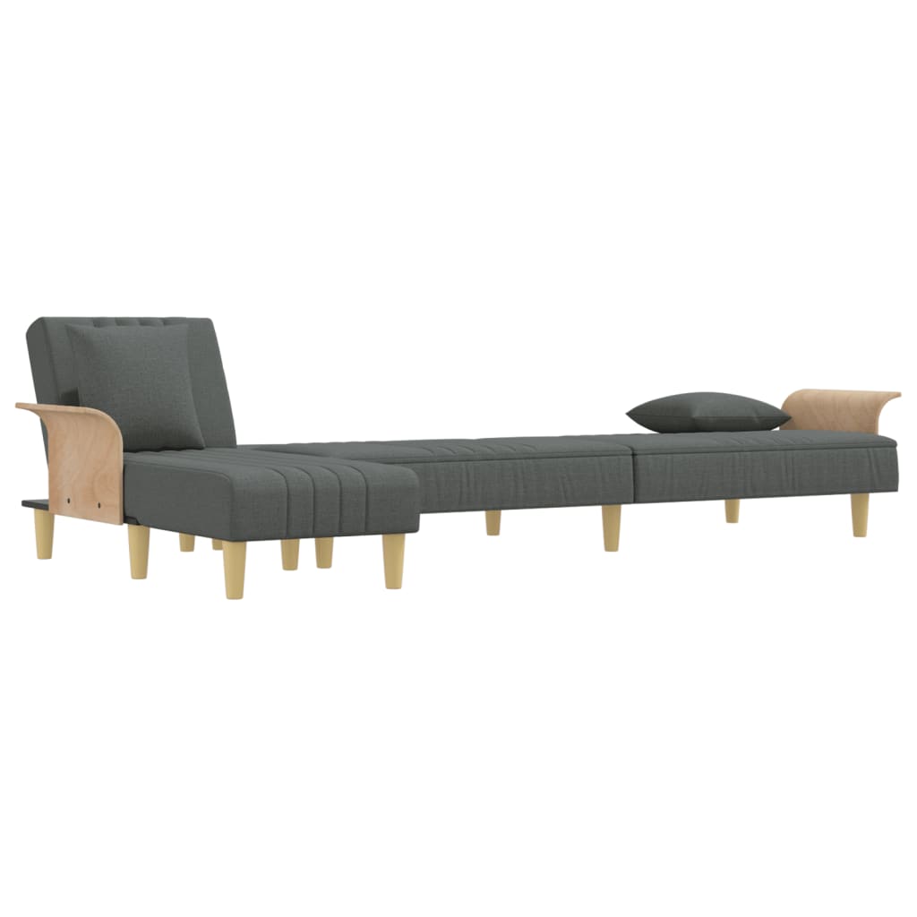 Canapea extensibilă în formă de L gri 279x140x70 cm textil