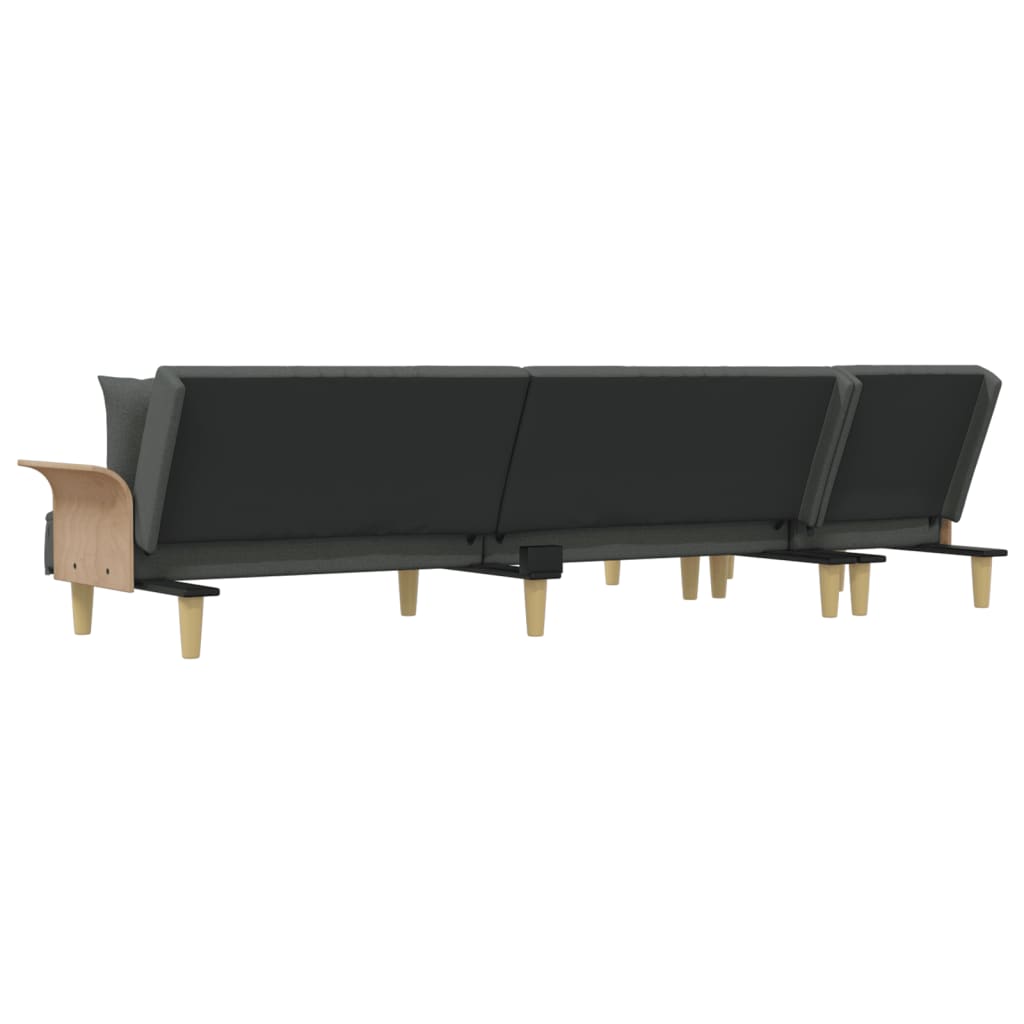 Canapea extensibilă în formă de L gri 279x140x70 cm textil