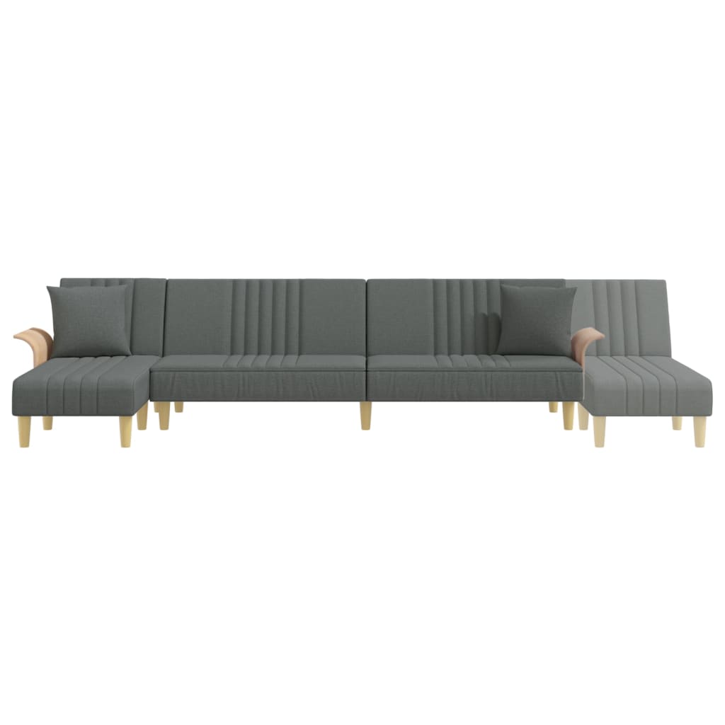 Canapea extensibilă în formă de L gri 279x140x70 cm textil