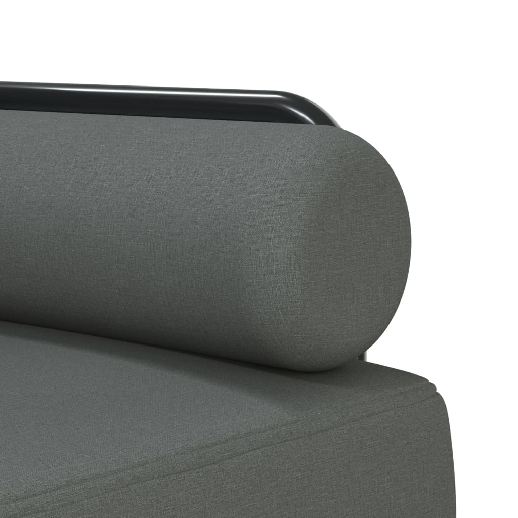 Canapea extensibilă în formă de L gri închis 260x140x70 cm