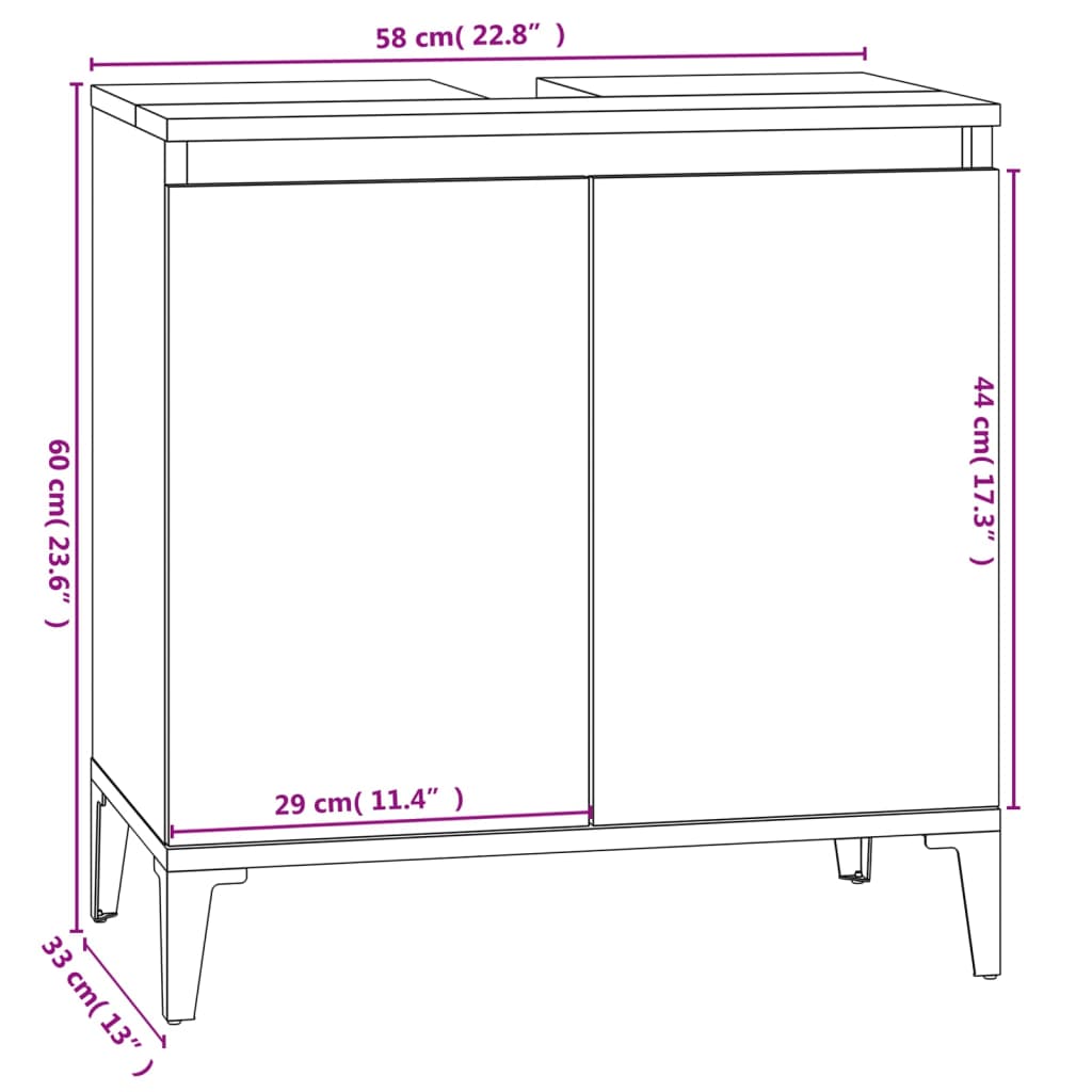 Set mobilier de baie, 3 piese, negru, lemn compozit