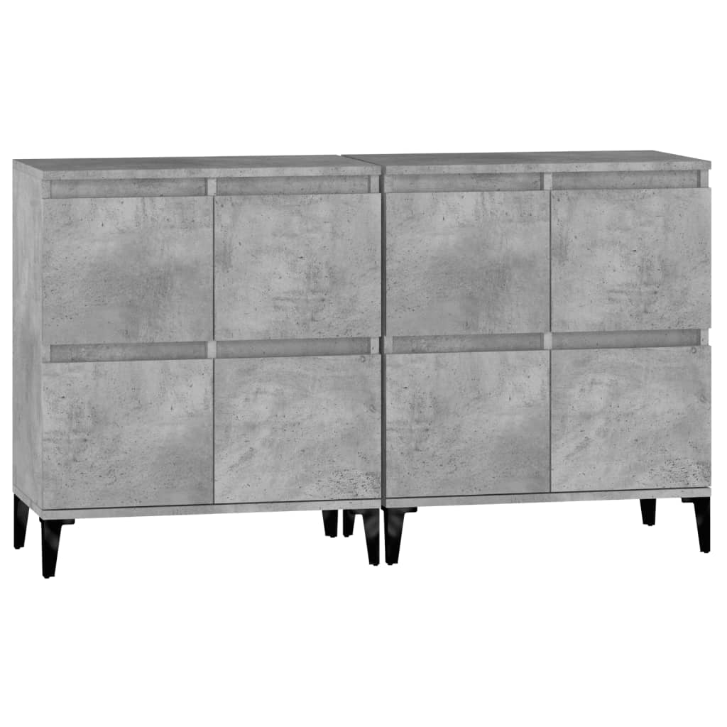 Dulapuri, 2 buc, gri beton, 60x35x70 cm, lemn prelucrat