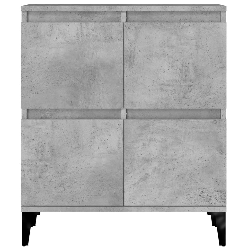 Dulapuri, 2 buc, gri beton, 60x35x70 cm, lemn prelucrat