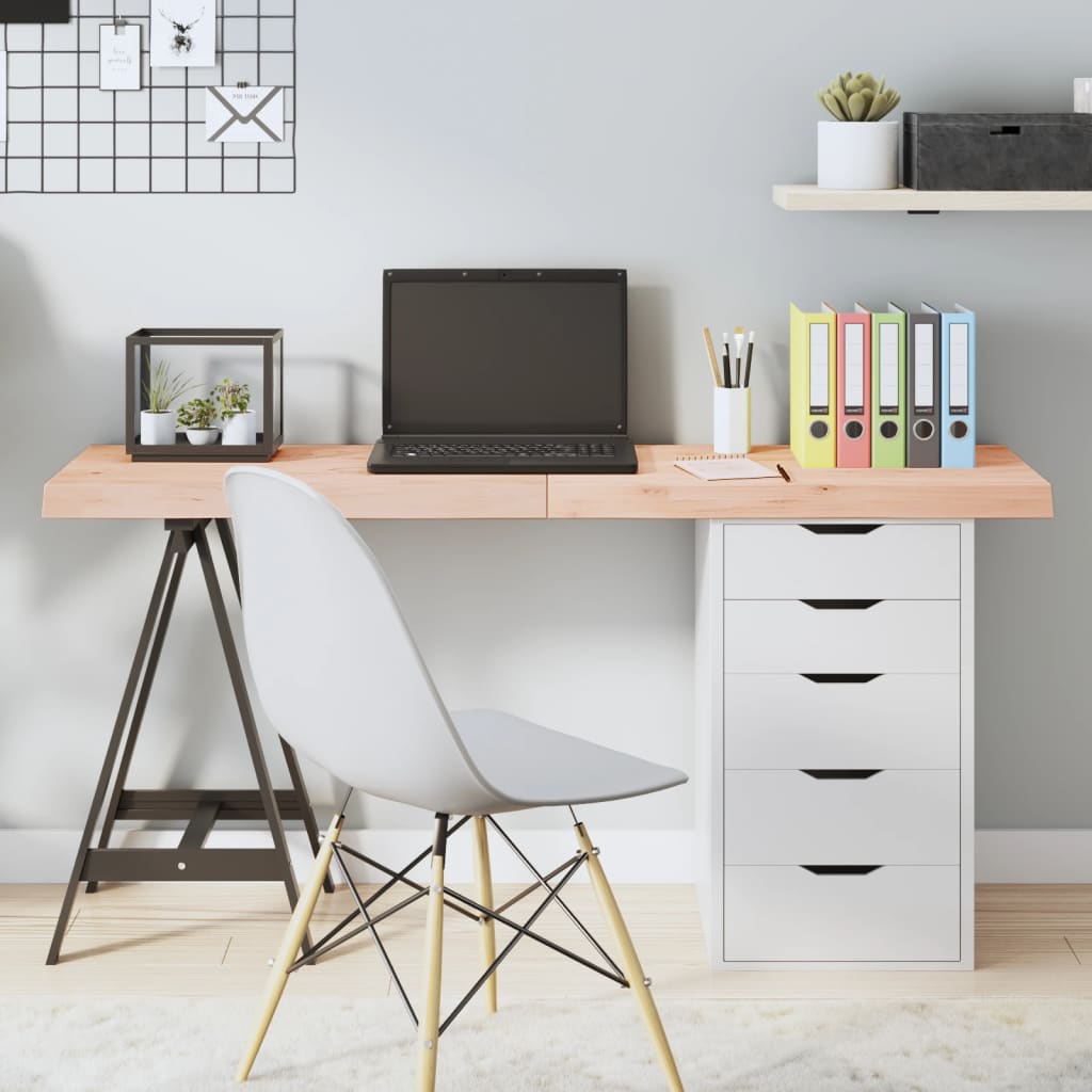 Blat de masă, 140x50x(2-6) cm, lemn masiv de stejar netratat