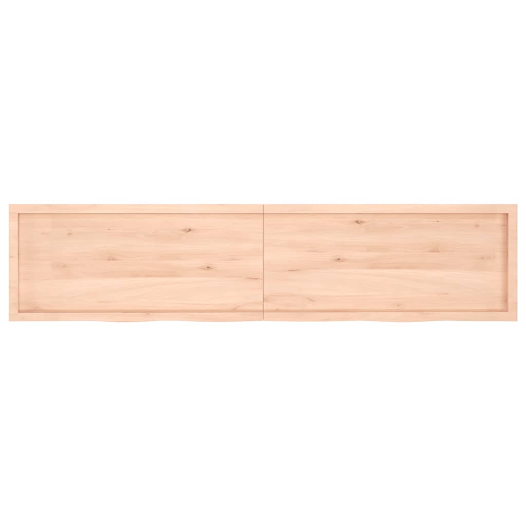 Blat de masă, 220x50x(2-4) cm, lemn masiv de stejar netratat