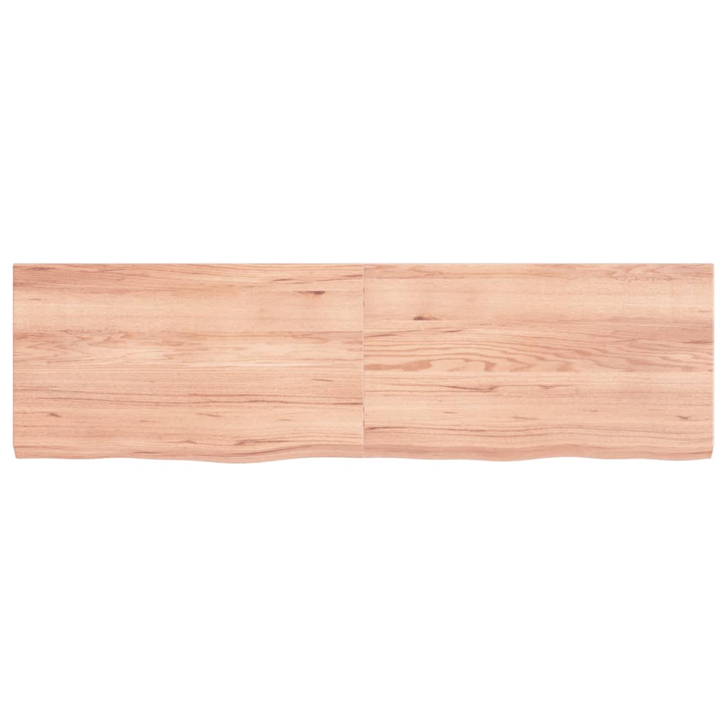 Blat de masă maro 140x40x(2-4) cm, lemn masiv stejar tratat