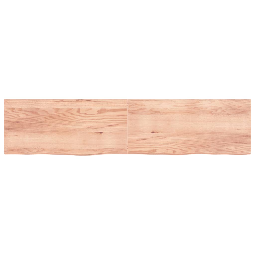Blat de masă maro 220x50x(2-4) cm, lemn masiv stejar tratat