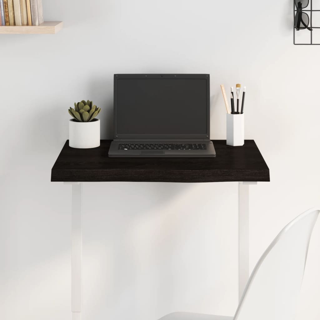 Blat de masă maro 60x50x(2-4) cm, lemn masiv stejar tratat