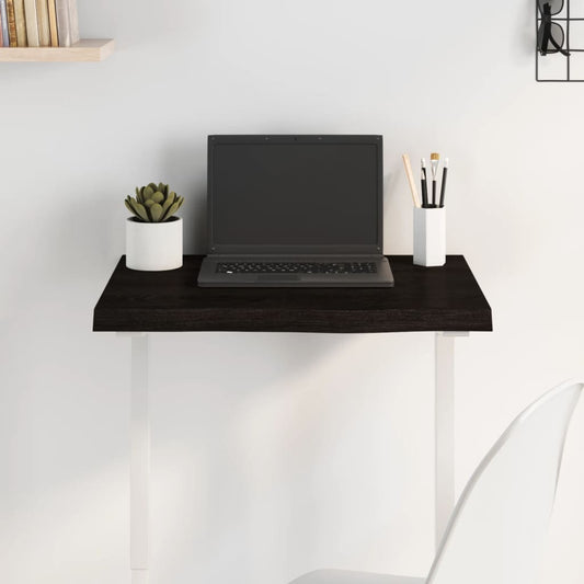 Blat de masă maro 60x50x(2-4) cm, lemn masiv stejar tratat