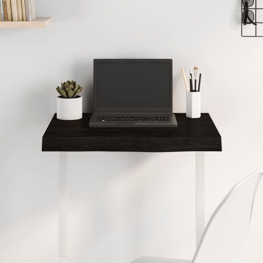 Blat de masă maro 60x50x(2-6) cm, lemn masiv stejar tratat