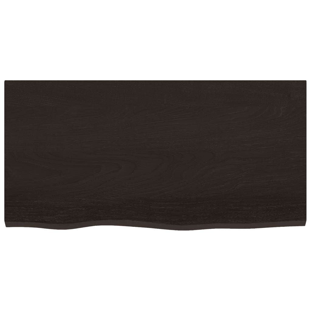 Blat de masă maro închis 80x40x2cm, lemn masiv de stejar tratat