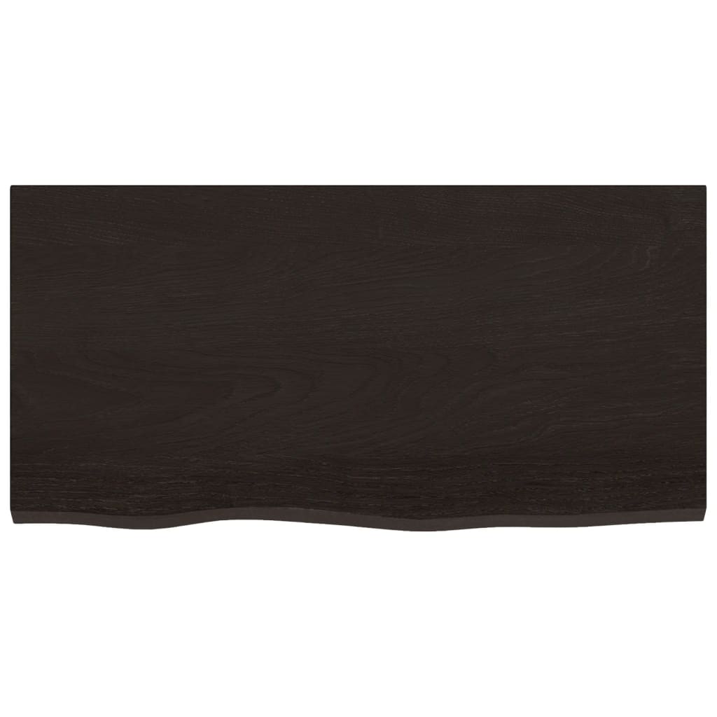 Blat de masă maro 80x40x(2-6) cm, lemn masiv stejar tratat