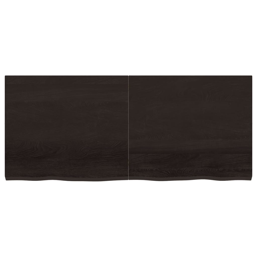 Blat de masă maro 140x60x(2-4) cm, lemn masiv stejar tratat
