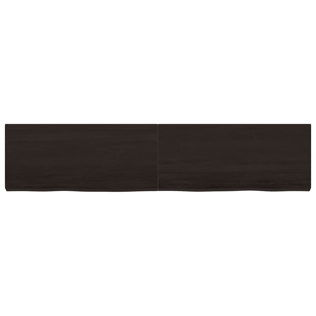 Blat de masă maro 180x40x(2-6) cm, lemn masiv stejar tratat
