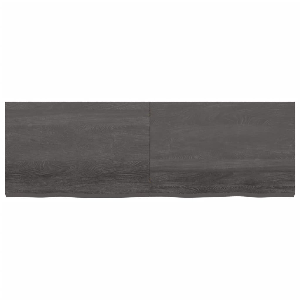 Blat de masă maro 180x60x(2-6) cm, lemn masiv stejar tratat