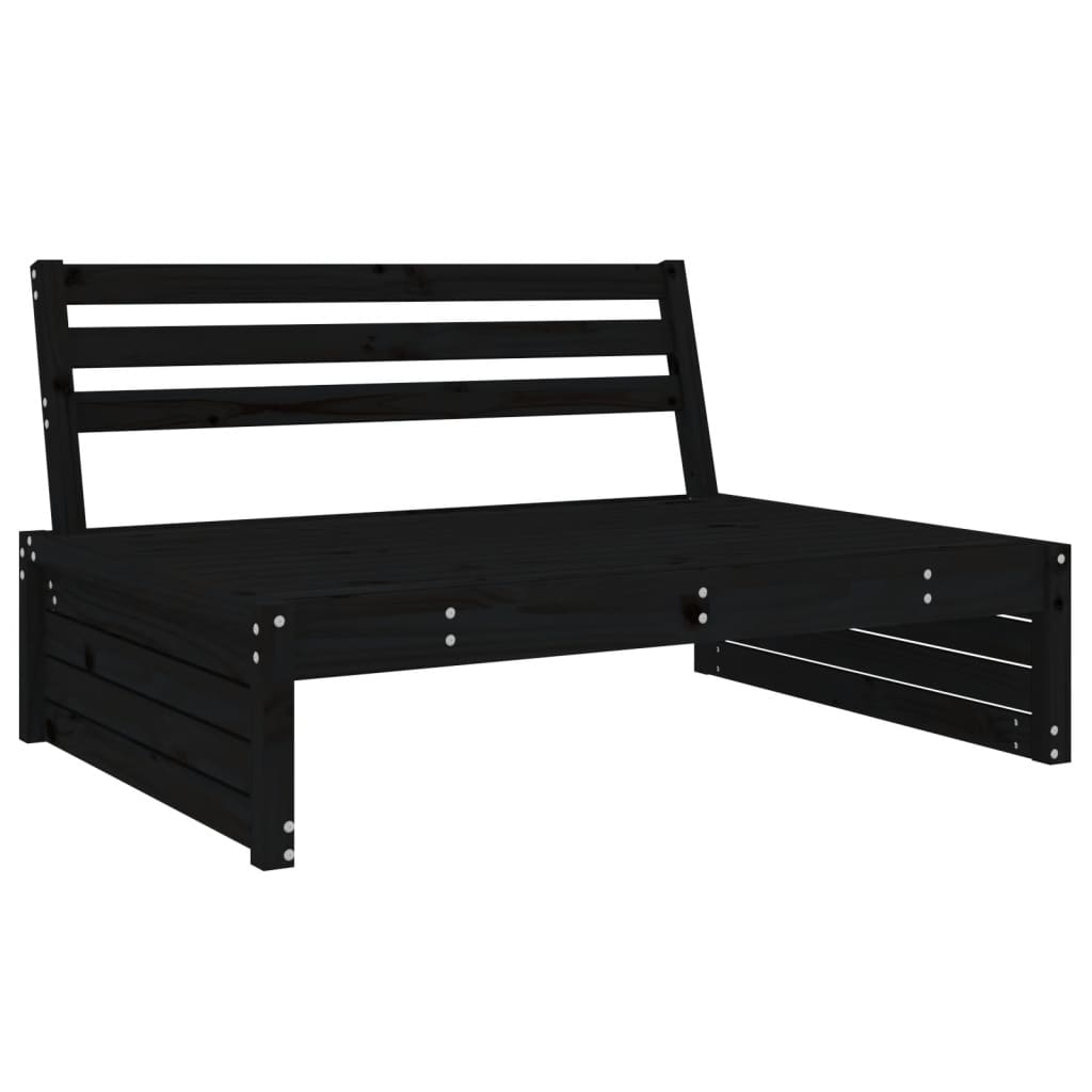 Set Set mobilier relaxare grădină 5 piese negru lemn masiv pin