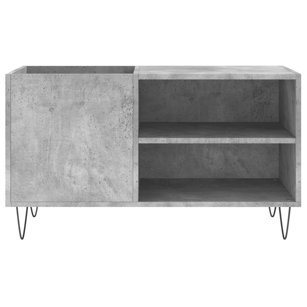 Dulap de discuri, gri beton, 85x38x48 cm, lemn prelucrat