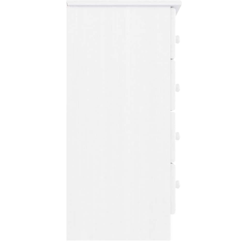 Comodă cu sertare ALTA, alb, 77x35x73 cm, lemn masiv de pin