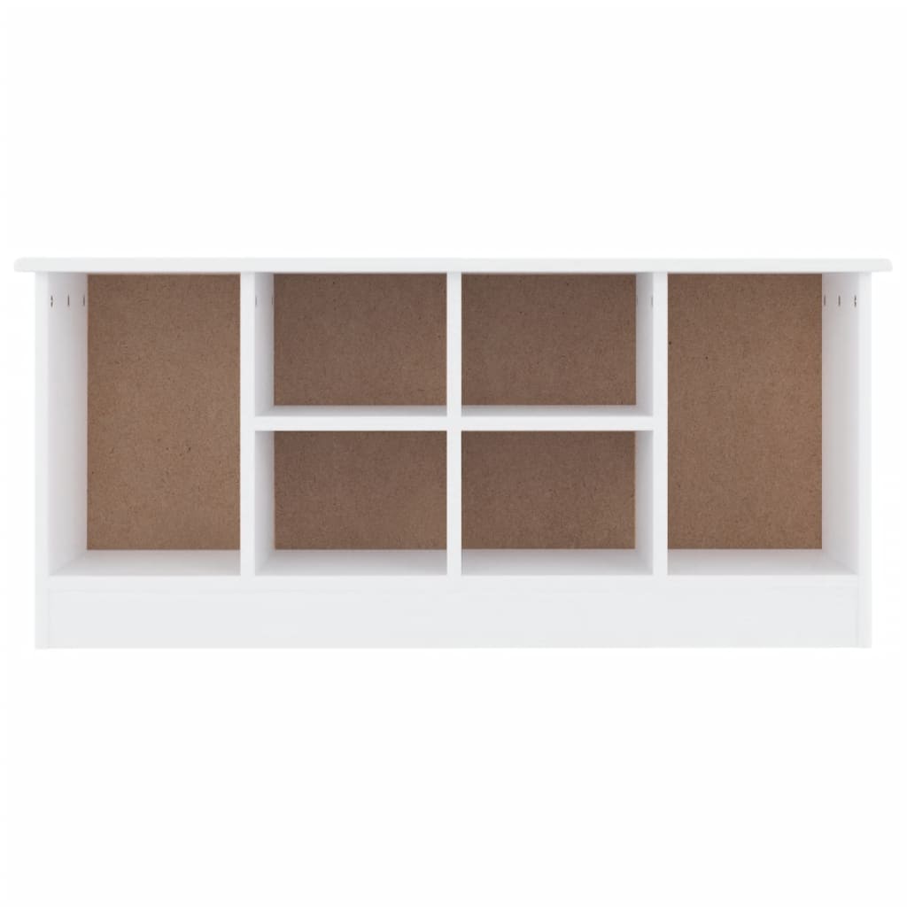 Banchetă pantofar „ALTA”, alb, 100x35x45 cm, lemn masiv de pin